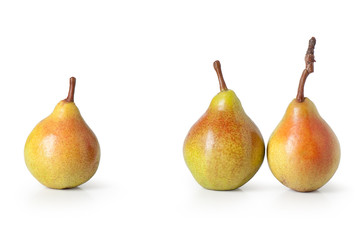 ripe pear on white background