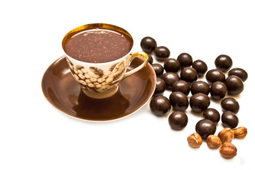 hot chocolate  isolated on white background