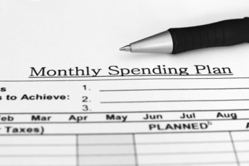 Monthly spending plan