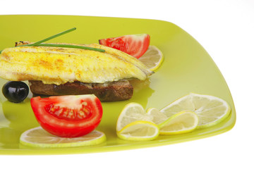 savory plate: roast golden seafish fillet