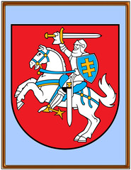 Lithuania national emblem coat frame