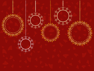 Christmas card with ornament baubles