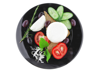 light cheese with vegetables