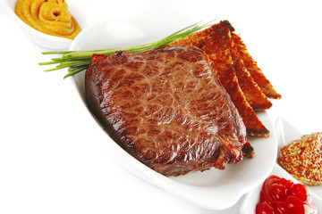 served meat with spices