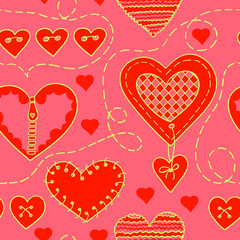 Seamless pattern of hearts.