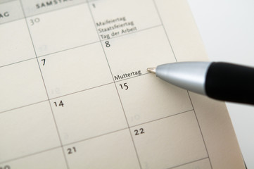 Muttertag im Kalender