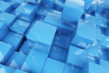 Abstraction blue cubes