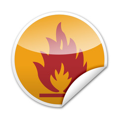 Pegatina INFLAMABLE con reborde