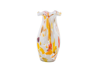 Glass multicolored vase for flowers.