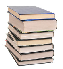 Heap of books isolated on the white background