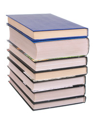 Heap of books isolated on the white background