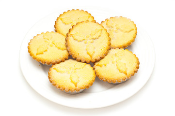 Traditional mince pies on a white background