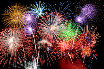 Fototapeta premium Fireworks of various colors