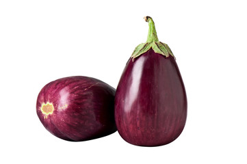 aubergine on a white background