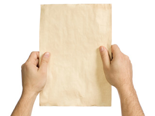 Obraz premium In man's hands an old paper