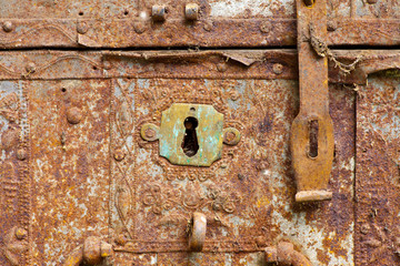 Old rusty keyhole