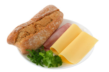Bread with ham and cheese