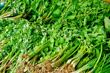 variety of fresh vegetables in market
