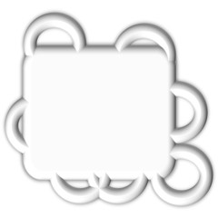 empty white board with abstract rings