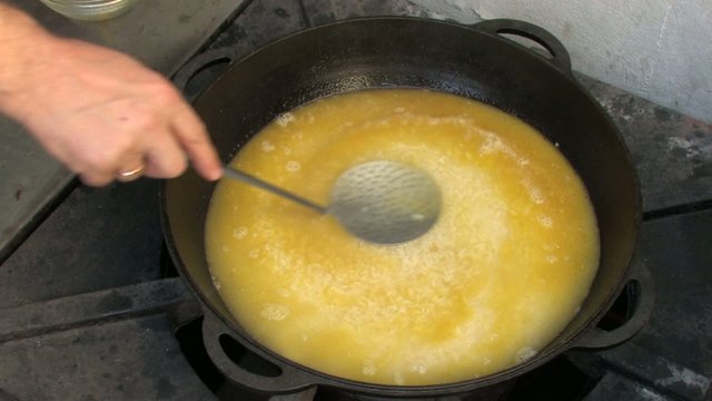Stirring Pilaf ingredients in Wok, Closeup