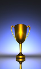 Der goldene Pokal im Licht