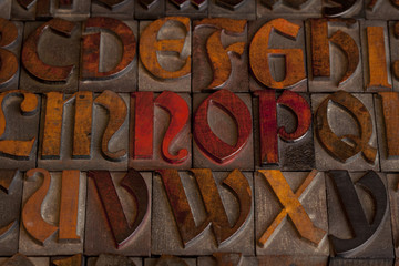 antique letterpress alphabet