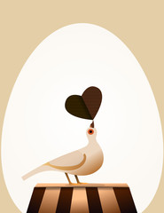 Circus Love Bird Balancing a Heart © tbucko