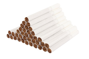 Cigarettes isolated on white with clipping path