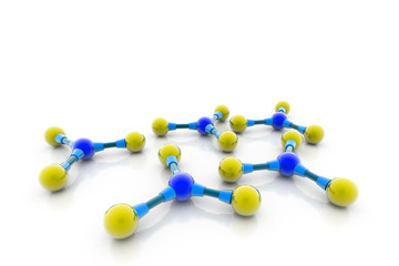 Obraz premium 3D rendered Molecule