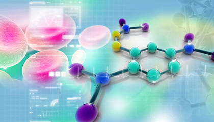 Digital illustration of molecules