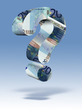punto di domanda 3D con venti euro