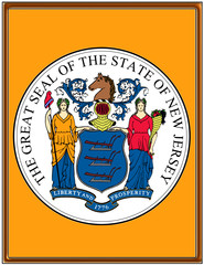 USA state new jersey seal emblem coat