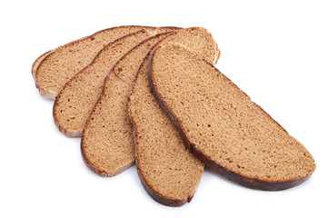 slices of bread isolated on white