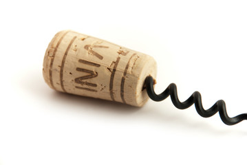Cork with corkscrew