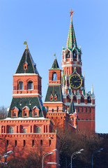 Obraz premium Spassky tower winter morning