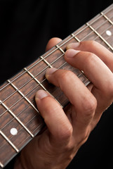 Guitar and hand