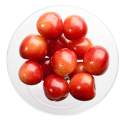 Yelliw cherry in glass bowl