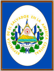El Salvador national emblem coat frame