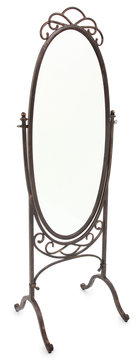 Ornate Standing Mirror Over White