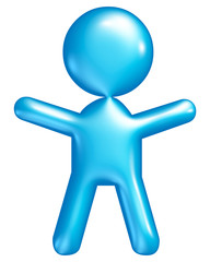 Symbole mignon petit garçon bleu flashy