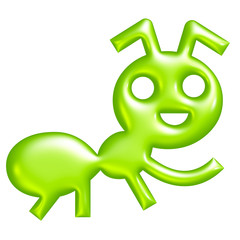 Fourmis mignonne vert flashy