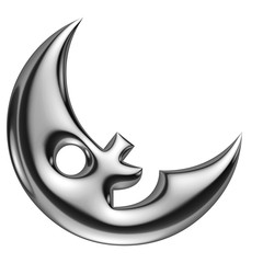 Lune mignonne de chrome