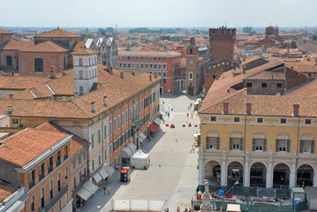 Italy Ferrara city view from Este palace