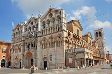 Italy Ferrara St George cathedral - obrazy, fototapety, plakaty