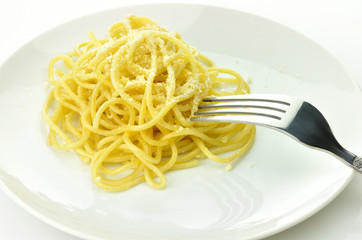 spaghetti with fork