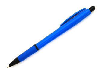 Blue pen isolated on white background