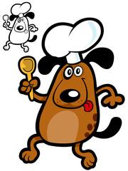 Crazy Dog Cooker. Vector