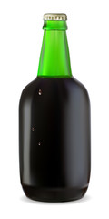 Green bottle of dark beer
