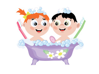 Children in the bath