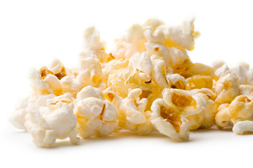 Popcorn isolated on white